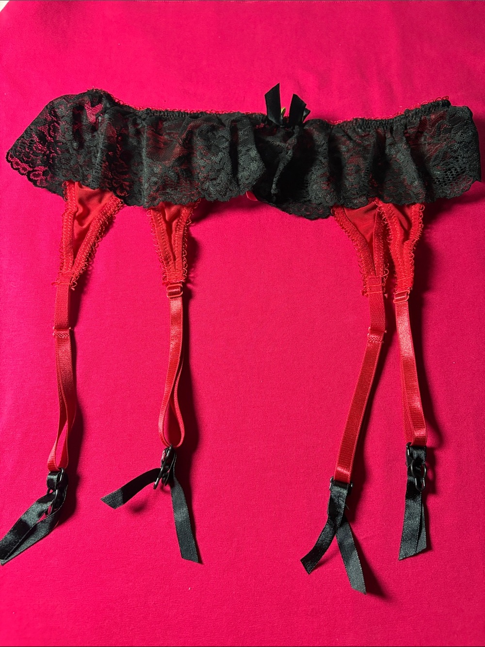 Black Lace and Red Garter Belt